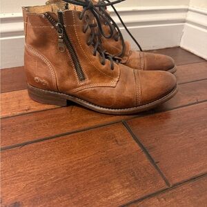 BED|STU Women's Tan Lace Up Boots